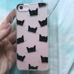 Black cat iPhone 7 clear case